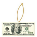 Hundred Dollar Bill Ornament w/ Clear Mirrored Back (2 Square Inch)